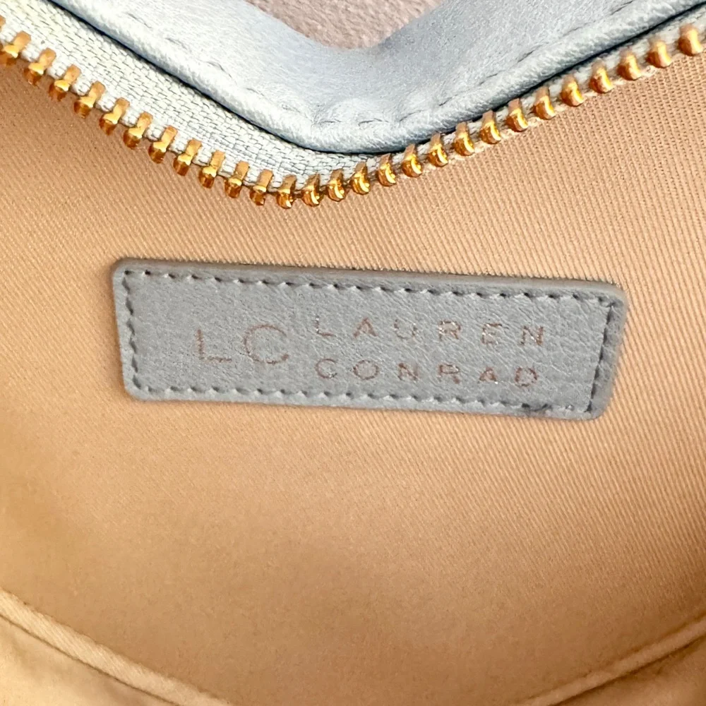 LC Lauren Conrad Heart-Shaped Light Powder Blue Crossbody Bag - Picture 9 of 13